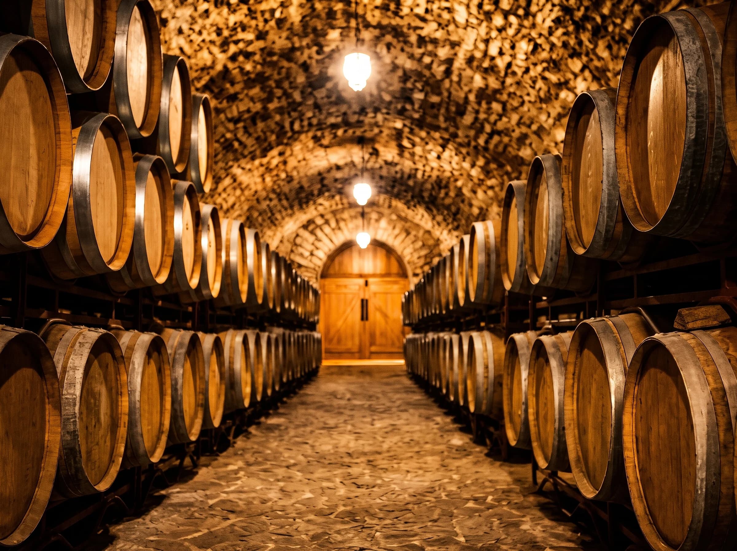 Les fûts de la cave du domaine de Ladoucette